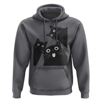 Funny Japanese Black Cat Is Watching You Hoodie Cat Lover