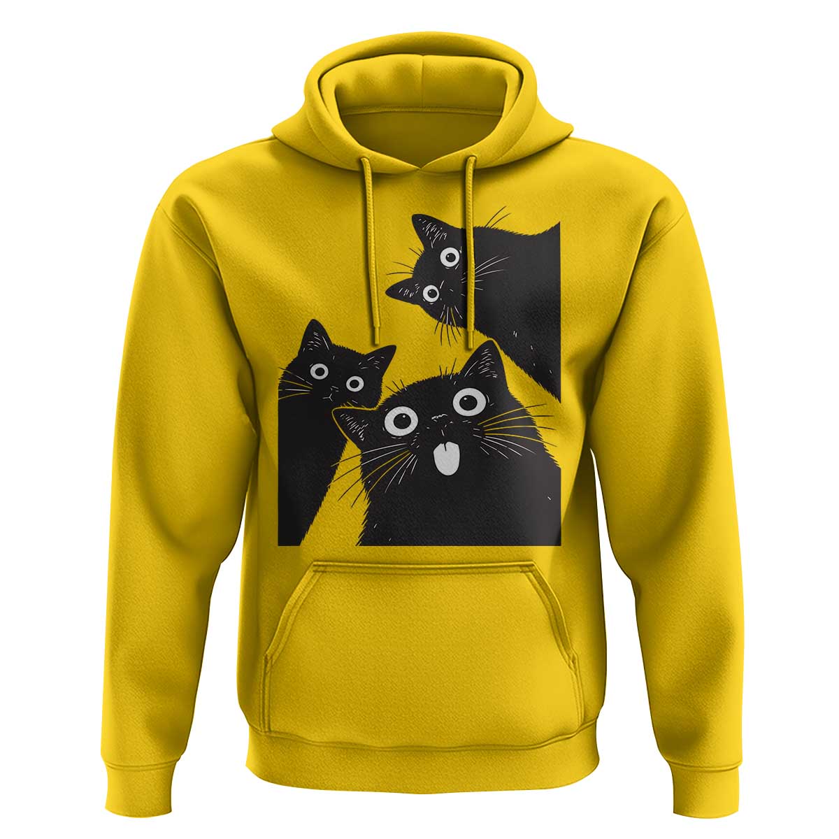 Funny Japanese Black Cat Is Watching You Hoodie Cat Lover