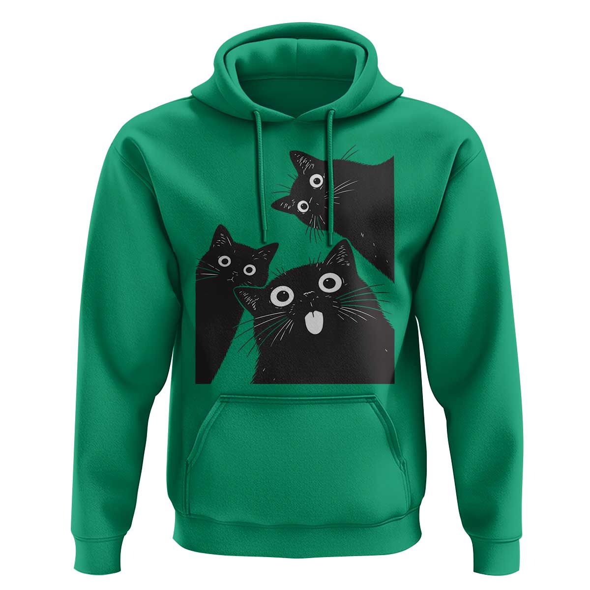 Funny Japanese Black Cat Is Watching You Hoodie Cat Lover