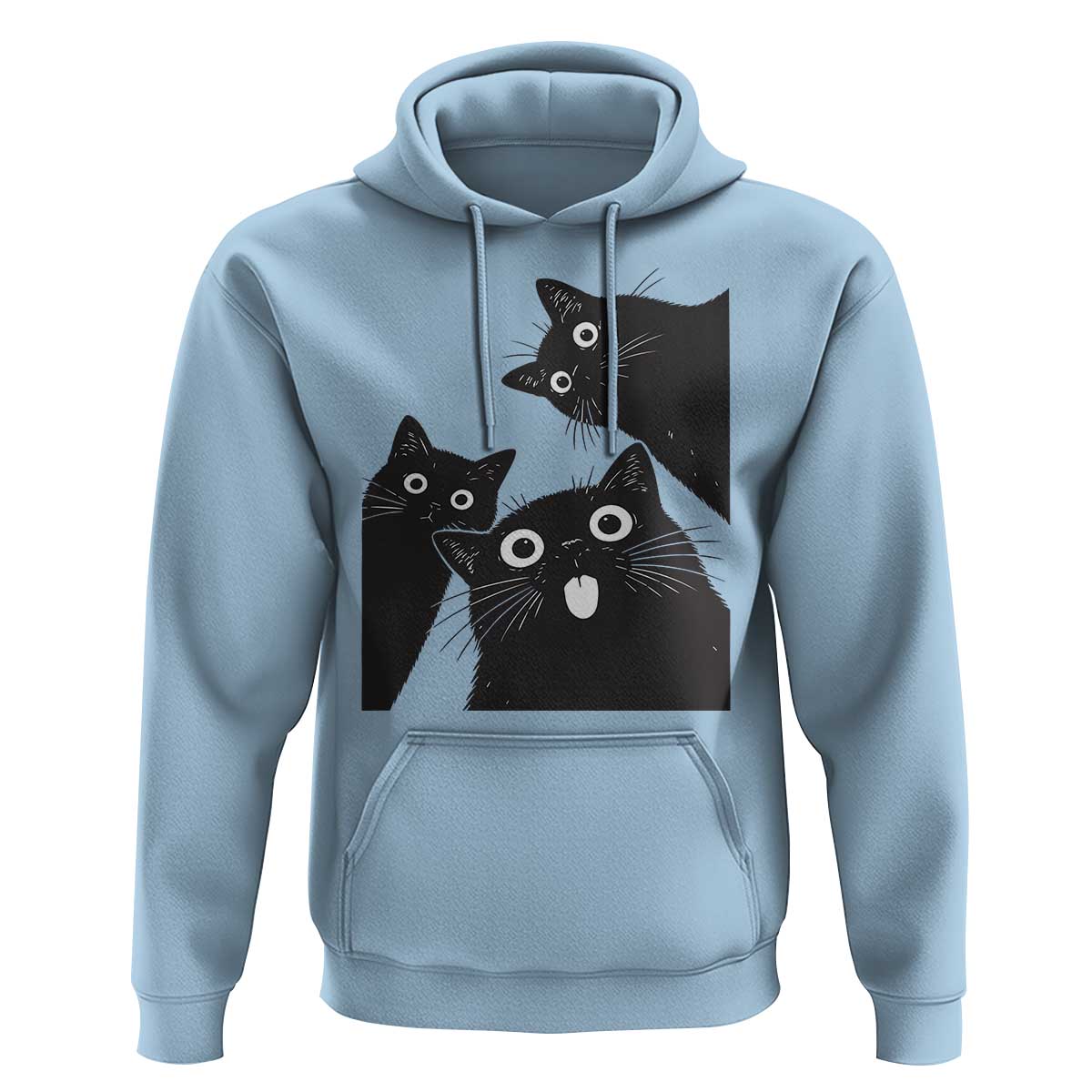 Funny Japanese Black Cat Is Watching You Hoodie Cat Lover