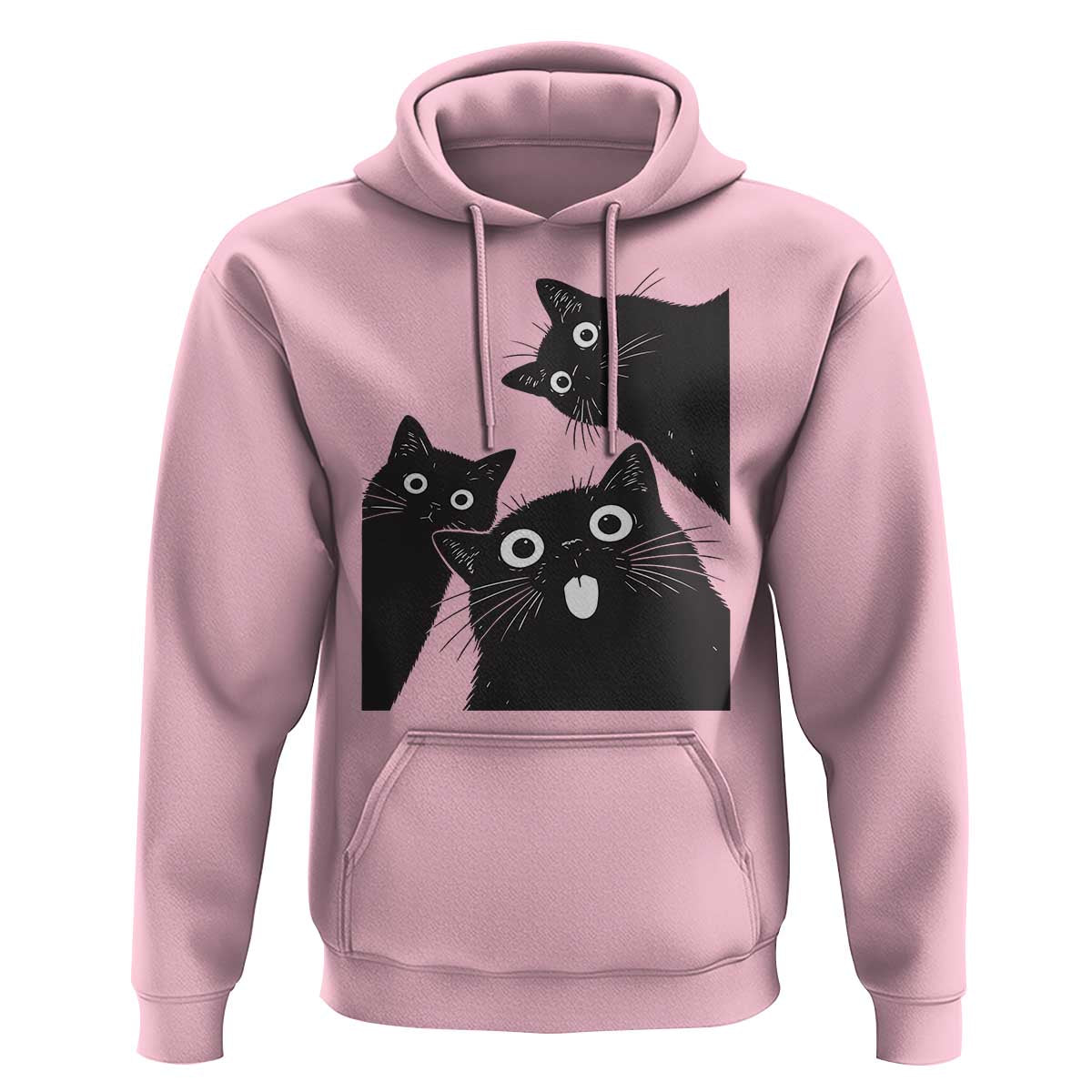 Funny Japanese Black Cat Is Watching You Hoodie Cat Lover