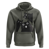 Funny Japanese Black Cat Is Watching You Hoodie Cat Lover