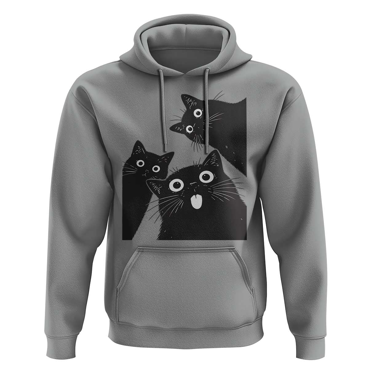 Funny Japanese Black Cat Is Watching You Hoodie Cat Lover