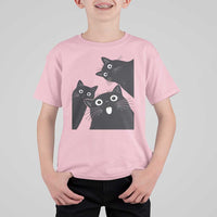 Funny Japanese Black Cat Is Watching You T Shirt For Kid Cat Lover