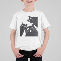 Funny Japanese Black Cat Is Watching You T Shirt For Kid Cat Lover