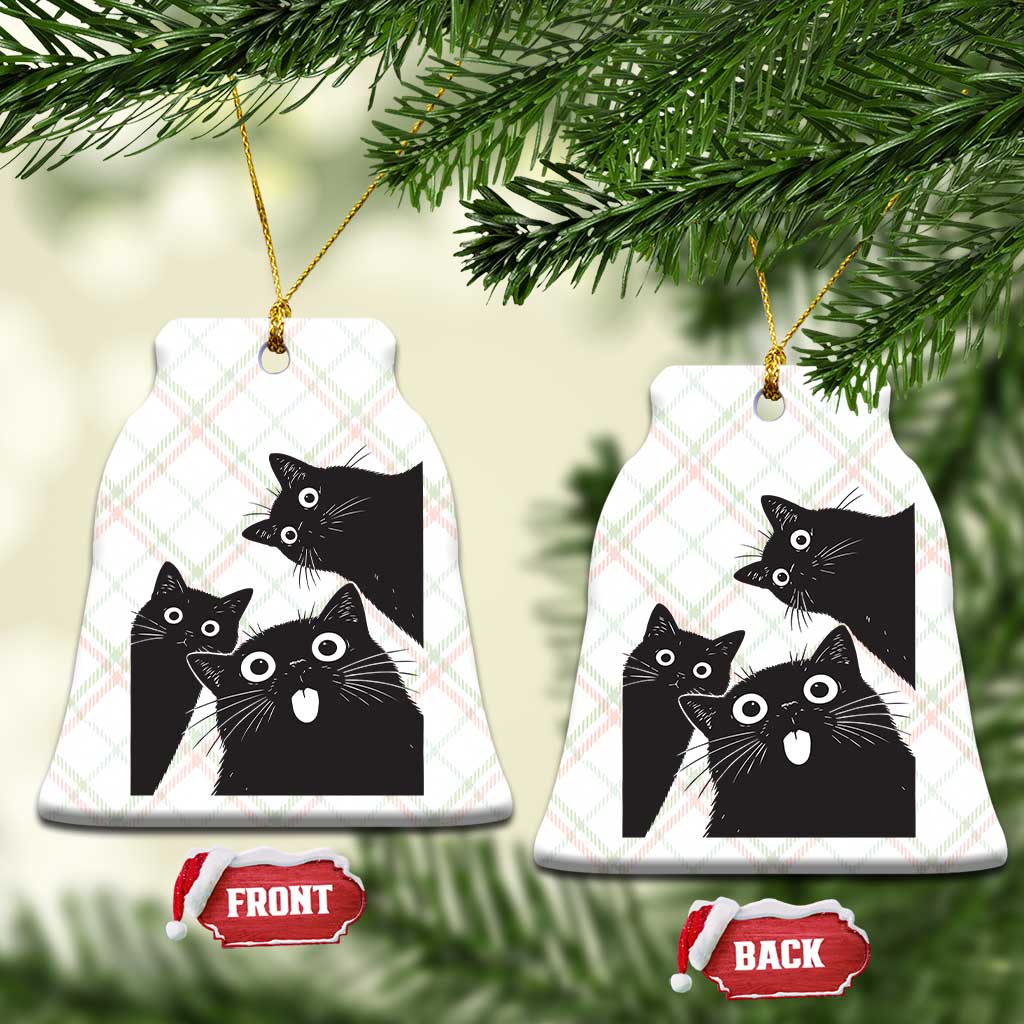 Funny Japanese Black Cat Is Watching You Ceramic Ornament Cat Lover