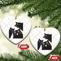 Funny Japanese Black Cat Is Watching You Ceramic Ornament Cat Lover
