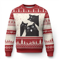 Funny Japanese Black Cat Is Watching You Ugly Christmas Sweater Cat Lover