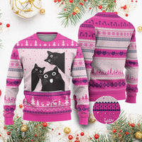 Funny Japanese Black Cat Is Watching You Ugly Christmas Sweater Cat Lover