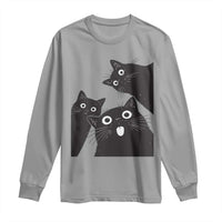 Funny Japanese Black Cat Is Watching You Long Sleeve Shirt Cat Lover