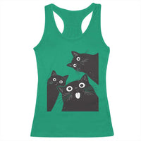 Funny Japanese Black Cat Is Watching You Racerback Tank Top Cat Lover