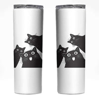 Funny Japanese Black Cat Is Watching You Skinny Tumbler Cat Lover