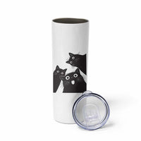 Funny Japanese Black Cat Is Watching You Skinny Tumbler Cat Lover