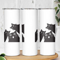 Funny Japanese Black Cat Is Watching You Skinny Tumbler Cat Lover