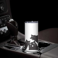 Funny Japanese Black Cat Is Watching You Skinny Tumbler Cat Lover