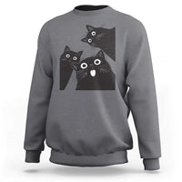 Funny Japanese Black Cat Is Watching You Sweatshirt Cat Lover