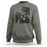 Funny Japanese Black Cat Is Watching You Sweatshirt Cat Lover