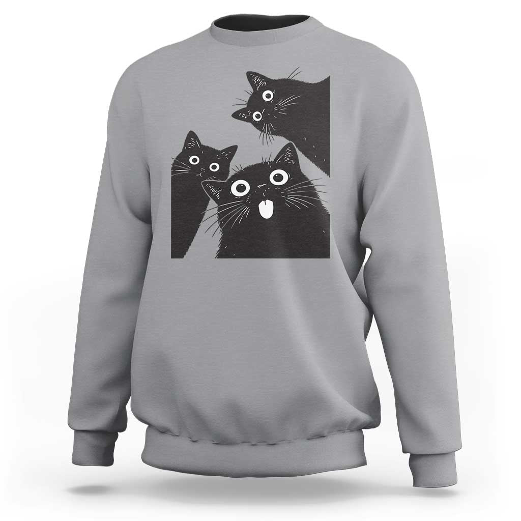 Funny Japanese Black Cat Is Watching You Sweatshirt Cat Lover