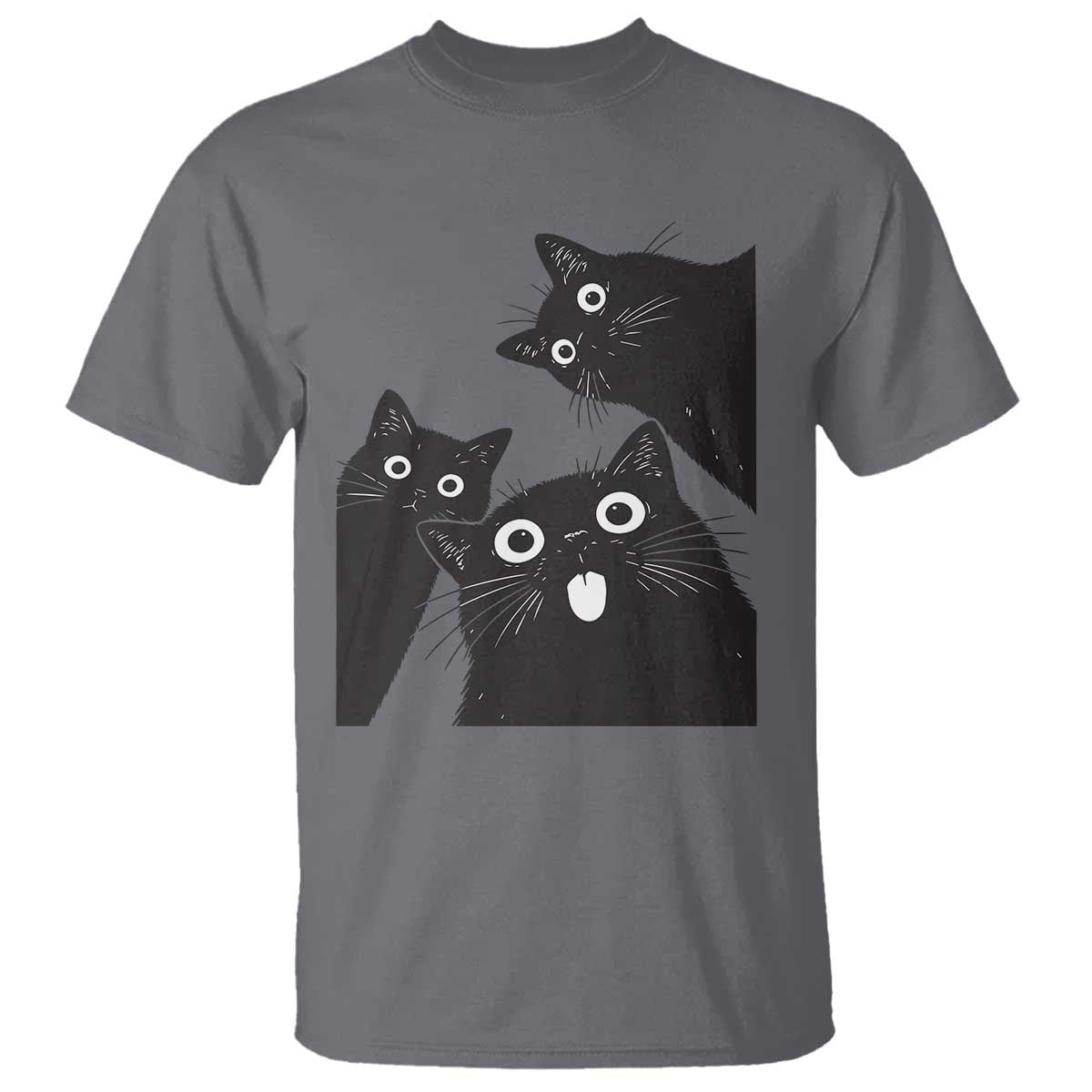 Funny Japanese Black Cat Is Watching You T Shirt Cat Lover