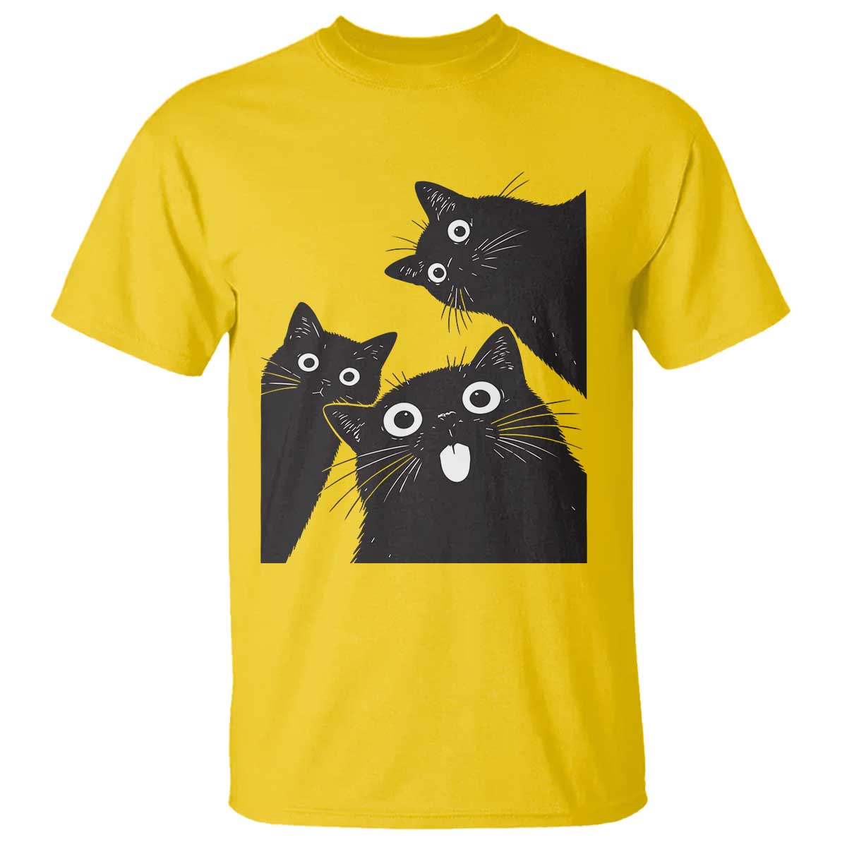 Funny Japanese Black Cat Is Watching You T Shirt Cat Lover