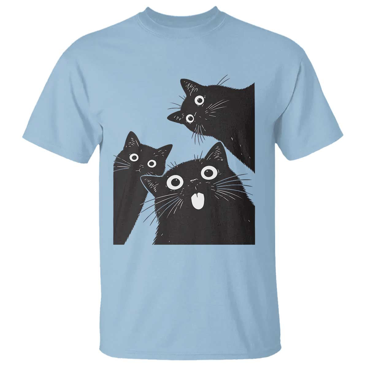 Funny Japanese Black Cat Is Watching You T Shirt Cat Lover