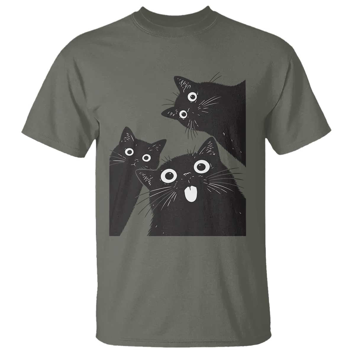 Funny Japanese Black Cat Is Watching You T Shirt Cat Lover