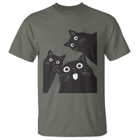 Funny Japanese Black Cat Is Watching You T Shirt Cat Lover