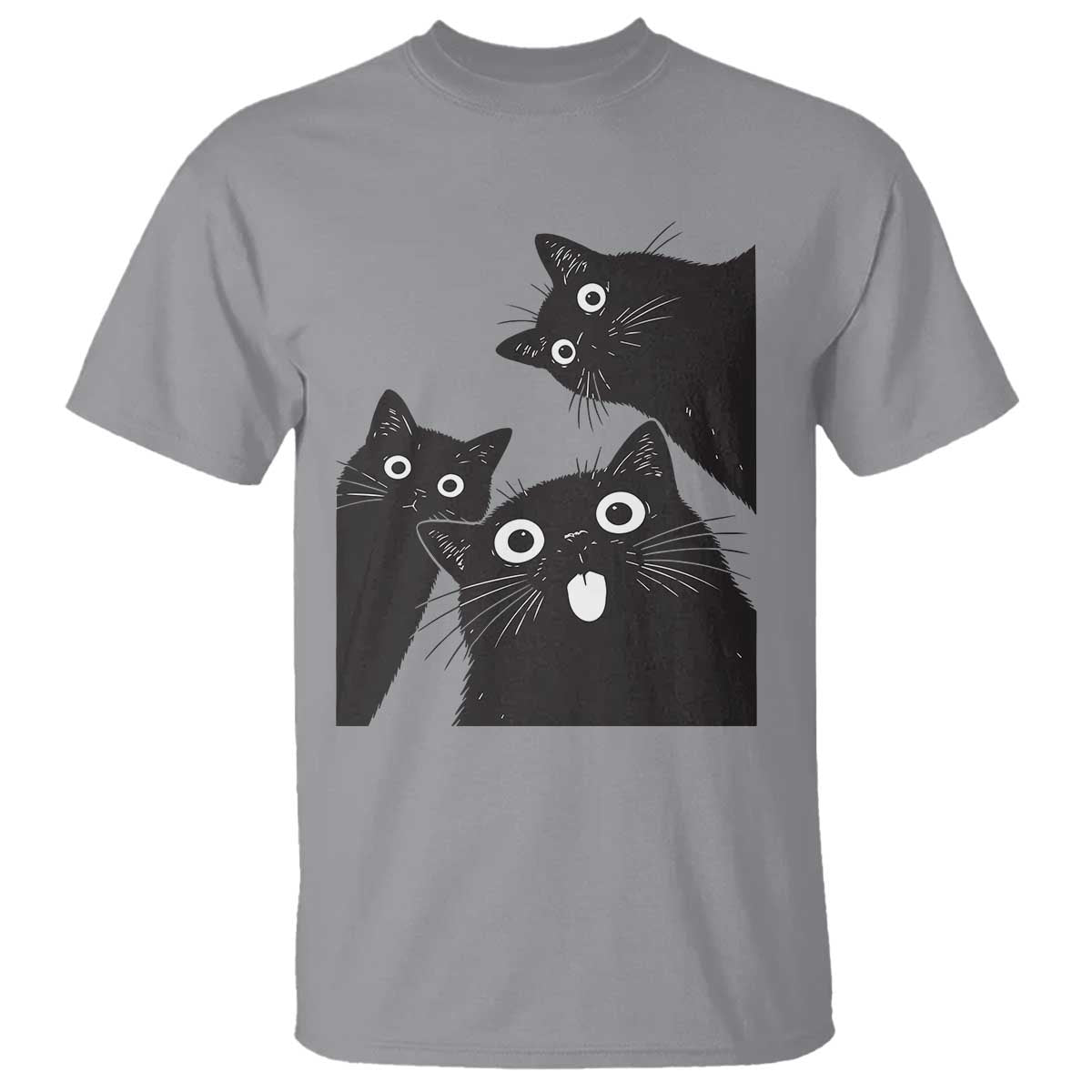 Funny Japanese Black Cat Is Watching You T Shirt Cat Lover