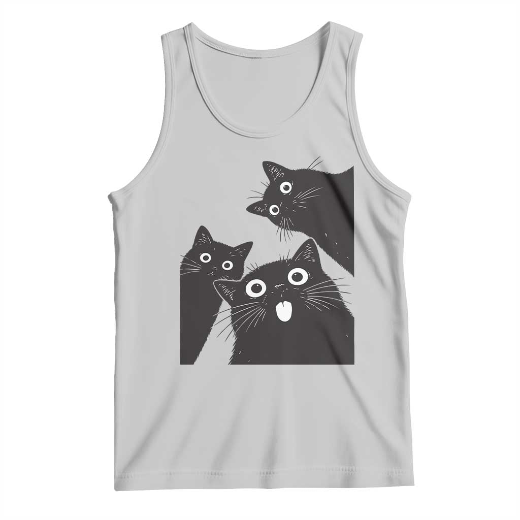 Funny Japanese Black Cat Is Watching You Tank Top Cat Lover