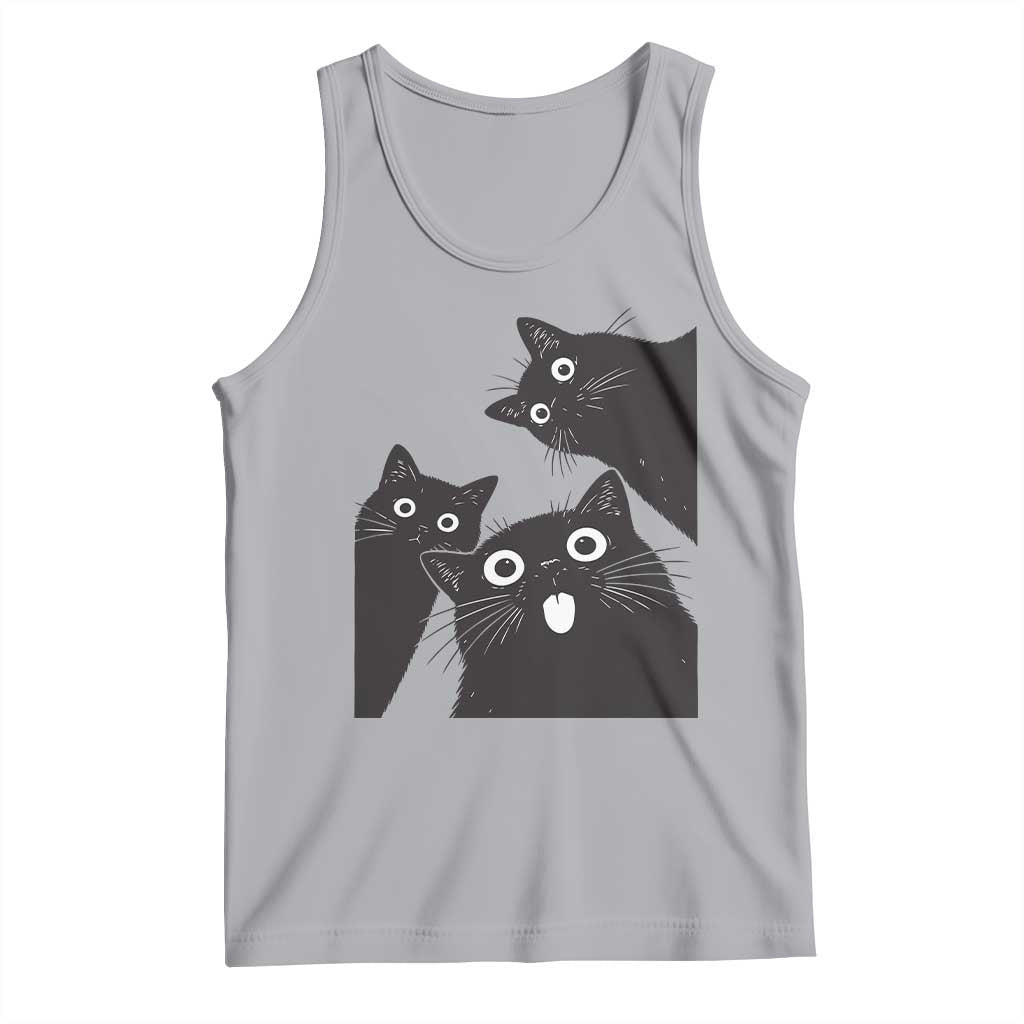 Funny Japanese Black Cat Is Watching You Tank Top Cat Lover