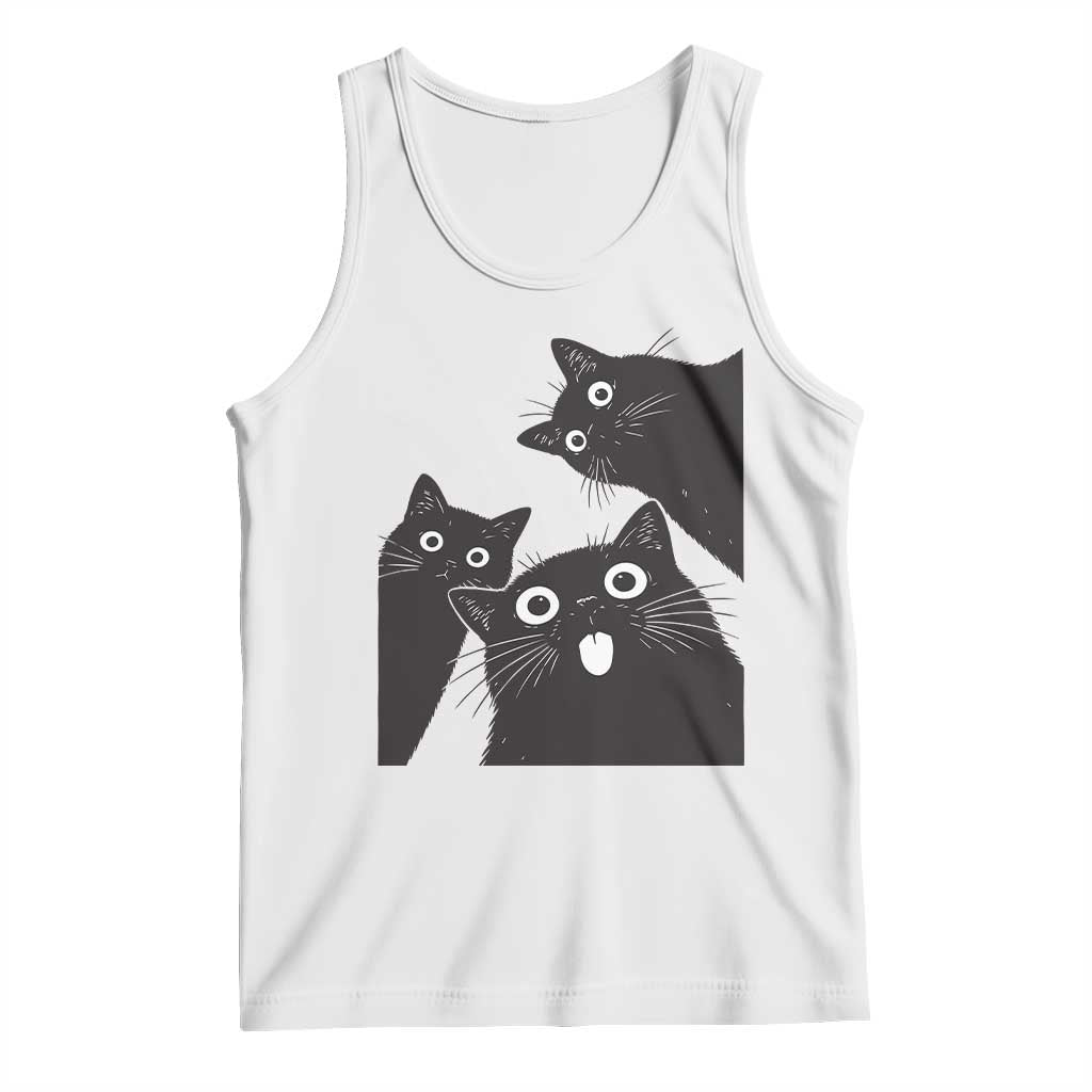 Funny Japanese Black Cat Is Watching You Tank Top Cat Lover