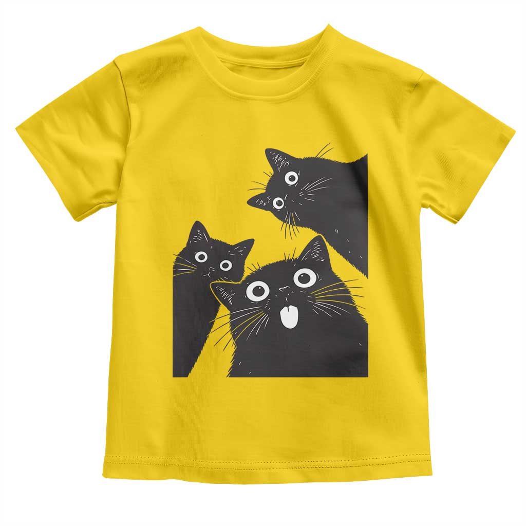 Funny Japanese Black Cat Is Watching You Toddler T Shirt Cat Lover