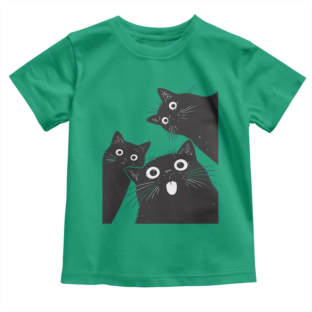 Funny Japanese Black Cat Is Watching You Toddler T Shirt Cat Lover