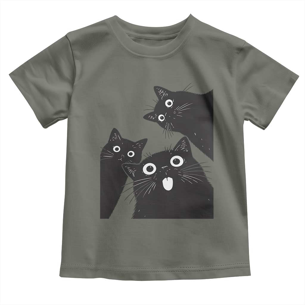 Funny Japanese Black Cat Is Watching You Toddler T Shirt Cat Lover