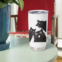 Funny Japanese Black Cat Is Watching You Tumbler Cup Cat Lover