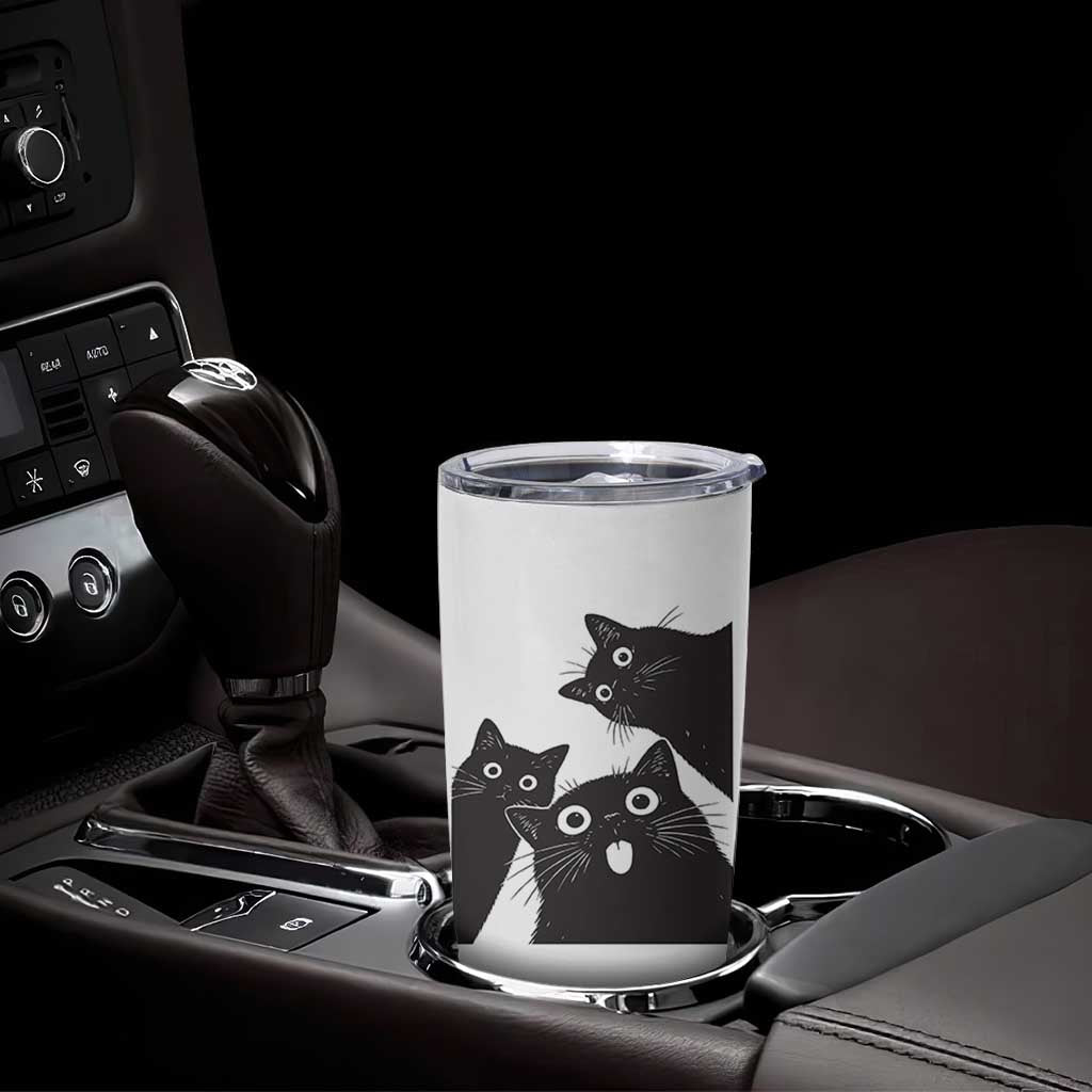 Funny Japanese Black Cat Is Watching You Tumbler Cup Cat Lover