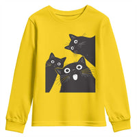 Funny Japanese Black Cat Is Watching You Youth Sweatshirt Cat Lover