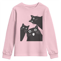 Funny Japanese Black Cat Is Watching You Youth Sweatshirt Cat Lover