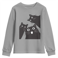 Funny Japanese Black Cat Is Watching You Youth Sweatshirt Cat Lover