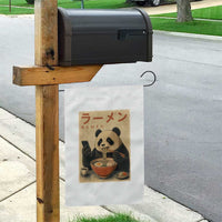 Funny Panda Eating Ramen Scrolling Phone Garden Flag Japanese Art Aesthetic