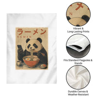 Funny Panda Eating Ramen Scrolling Phone Garden Flag Japanese Art Aesthetic