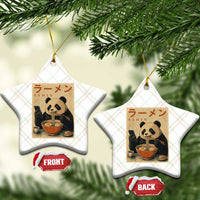 Funny Panda Eating Ramen Scrolling Phone Ceramic Ornament Japanese Art Aesthetic