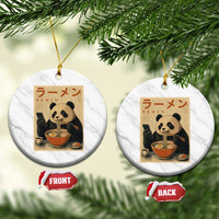 Funny Panda Eating Ramen Scrolling Phone Ceramic Ornament Japanese Art Aesthetic