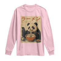 Funny Panda Eating Ramen Scrolling Phone Long Sleeve Shirt Japanese Art Aesthetic