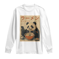 Funny Panda Eating Ramen Scrolling Phone Long Sleeve Shirt Japanese Art Aesthetic
