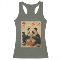 Funny Panda Eating Ramen Scrolling Phone Racerback Tank Top Japanese Art Aesthetic