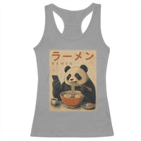 Funny Panda Eating Ramen Scrolling Phone Racerback Tank Top Japanese Art Aesthetic