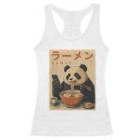 Funny Panda Eating Ramen Scrolling Phone Racerback Tank Top Japanese Art Aesthetic