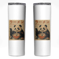 Funny Panda Eating Ramen Scrolling Phone Skinny Tumbler Japanese Art Aesthetic
