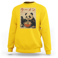 Funny Panda Eating Ramen Scrolling Phone Sweatshirt Japanese Art Aesthetic